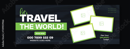 Template for travel holiday tourism marketing and sale promotion. Travelling Template for cover banner, holiday package trip and travel advertisement