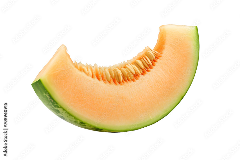 slices of juicy melon are cut out on a transparent background. slices of juicy melon are cut out on a transparent background.