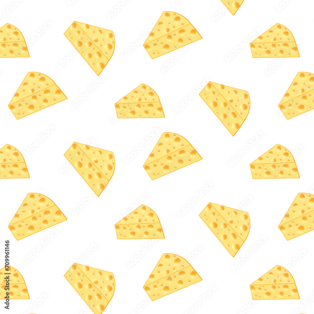 cheese pieces vector seamless pattern realistic background cheese pieces vector seamless pattern realistic background