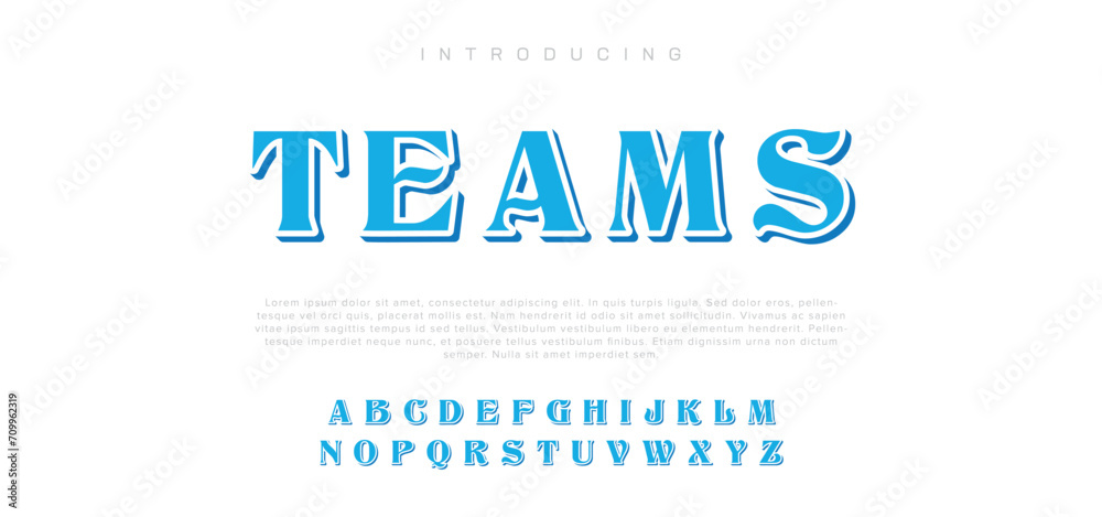 Teams creative modern urban alphabet font. Digital abstract moslem, futuristic, fashion, sport, minimal technology typography. Simple numeric vector illustration
