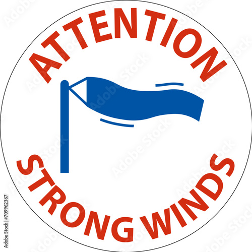 Water Safety Sign Attention - Strong Winds