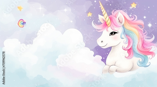 Cute Unicorn Fantasy.Cartoon Pony