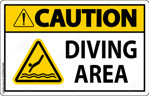 Water Safety Sign Caution - Diving Area