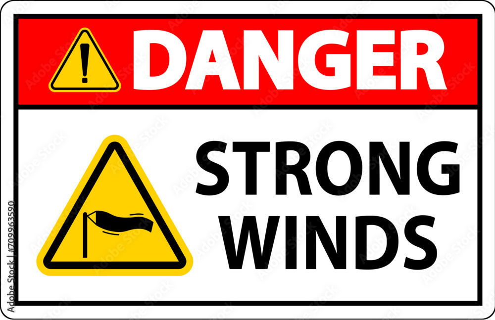 Water Safety Sign Danger - Strong Winds