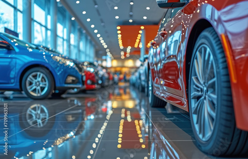 Cars in the showroom