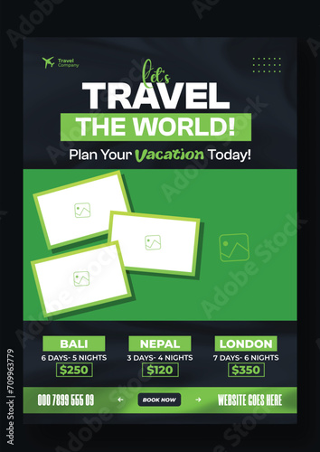 Template for travel holiday tourism marketing and sale promotion. Travelling Template for flyer, holiday package trip and travel advertisement