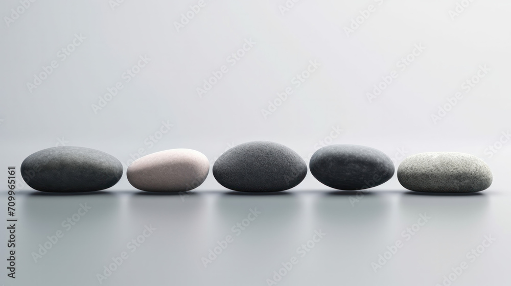 zen stones on light background, spa decor, balance stones zen stones on light background, spa decor, balance stones