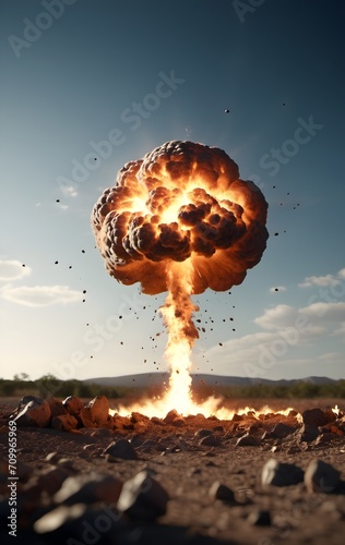 Explosion, atomic mushroom cloud, weapon photo