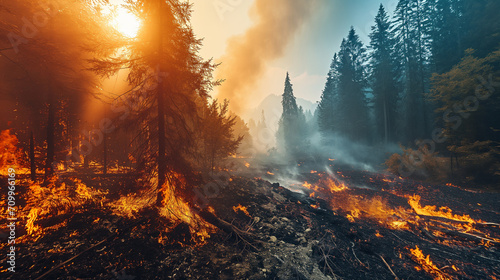 Emergencia Climática: Incendio Forestal Devastador photo