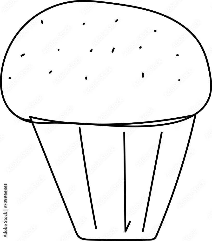 Hand drawn cupcake illustration on transparent background.
Hand drawn cupcake illustration on transparent background.
