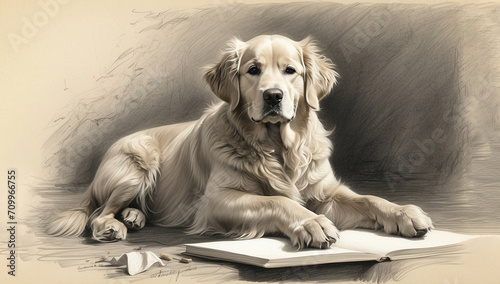 golden retriever illustration