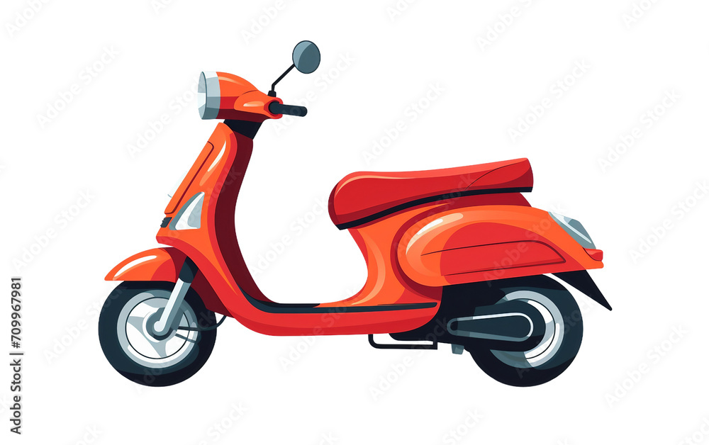 Electric Moped Scooter Isolated on Transparent Background PNG.