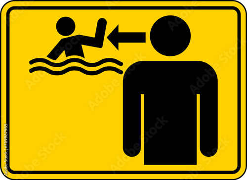 Pool Safety Sign Attention - Watch your Children, No Lifeguard on Duty