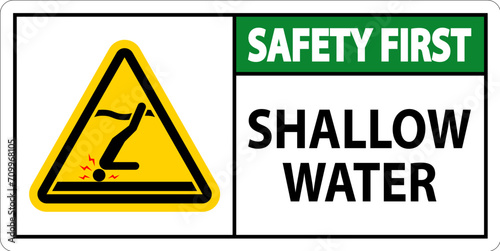 Water Safety First Sign - Shallow Water