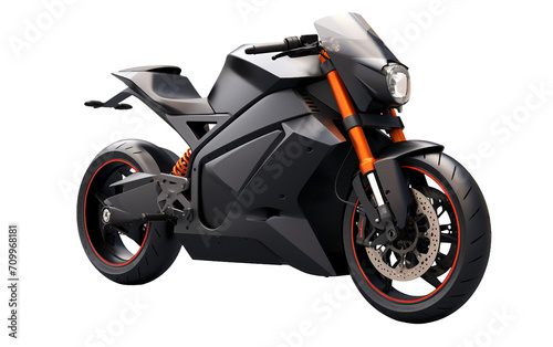 Eco-Friendly Riding: Electric Motorcycle Isolated on Transparent Background PNG.
