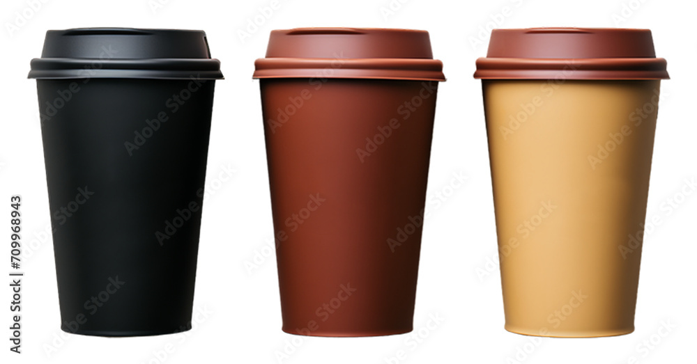set of cup mockup templates with transparent background, generative ai set of cup mockup templates with transparent background, generative ai