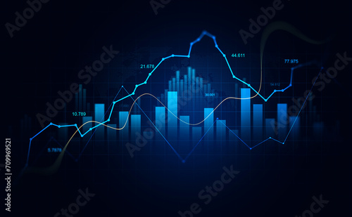 Business financial chart,stock market business and exchange financial growth graph. 