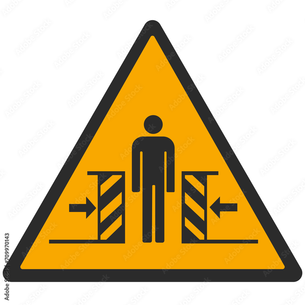WARNING PICTOGRAM, CRUSHING BY MOVING PARTS ISO 7010 - W019, PNG WARNING PICTOGRAM, CRUSHING BY MOVING PARTS ISO 7010 - W019, PNG