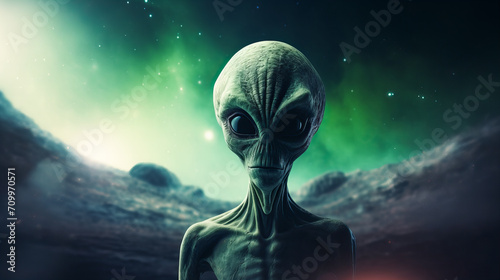 The Fantastical Creature in Space. Portrait of Alien © EwaStudio