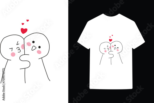 vector cute valentines day t-shirt design