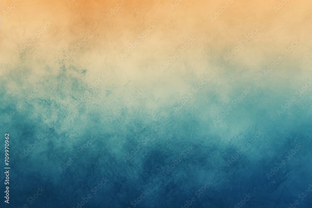 soft, misty texture with a gradient transitioning from warm orange to cool blue tones, evoking a serene atmosphere.