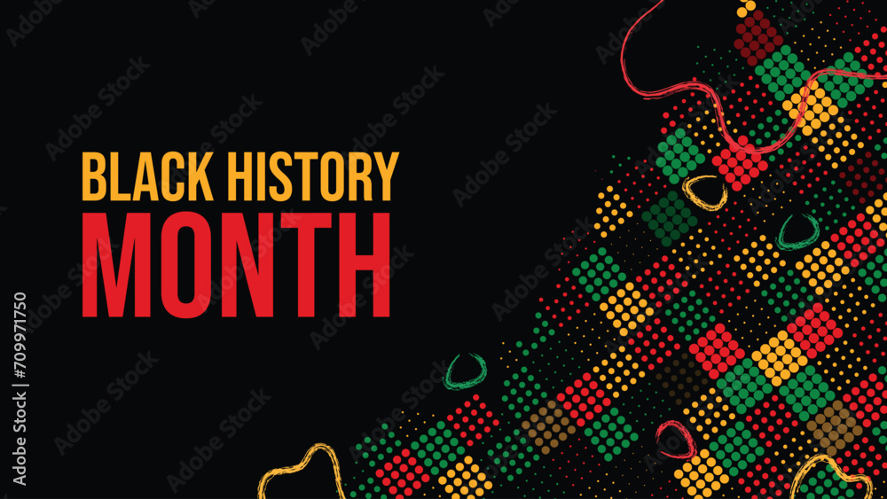 Black History Month Abstract Banner African Style Pattern, Colorful Pattern Background Vector Illustration