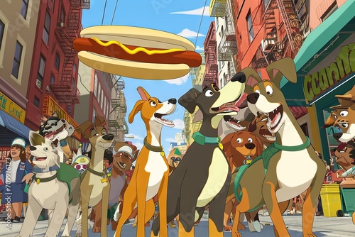 The Great Hot Dog Caper: A ragtag group of city-savvy dogs pull off the heist of the century: stealing the world's largest hot dog from the annual Coney Island Festival photo