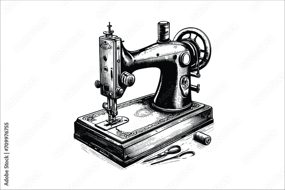 StitchArt Elite: Intricate EPS Sewing Design Expert Sewing Machine EPS Vector Illustration