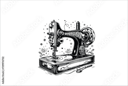 Sewista Creations: Crafty Sewing Machine EPS Vector