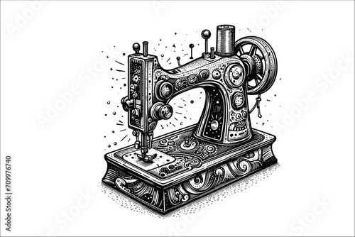 Sewista Creations: Crafty Sewing Machine EPS Vector