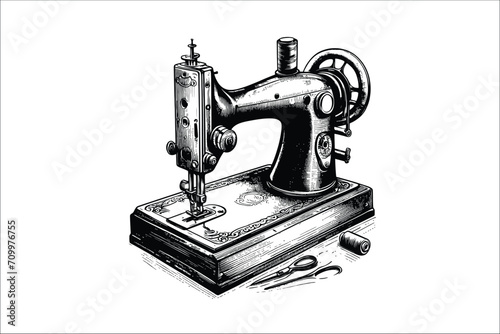 StitchArt Elite: Intricate EPS Sewing Design Expert Sewing Machine EPS Vector Illustration
