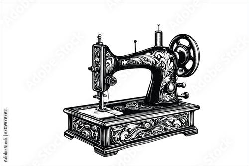 StitchArt Elite: Intricate EPS Sewing Design Expert Sewing Machine EPS Vector Illustration