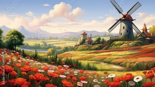 Old windmill in the countryside