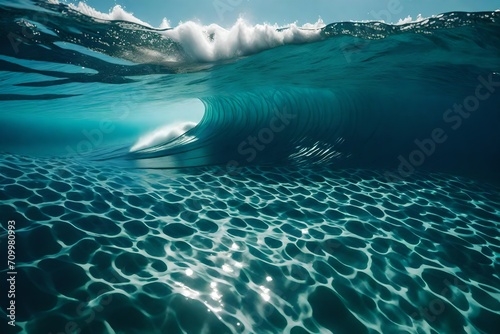 Clean ocean waves rolling 
