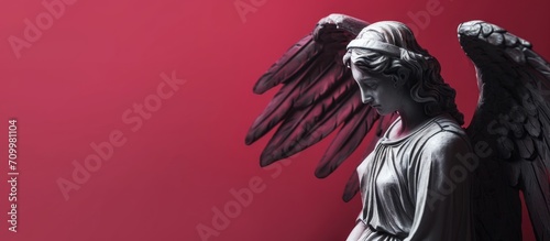 Grim angel statue in a flat picture.