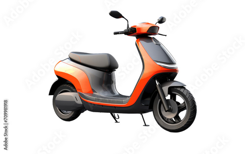 Electric sooty  3D image of Electric Scooter isolated on transparent background.