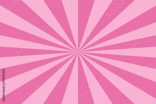 Pink Sun rays Retro vintage style on white background  Sunburst Pattern Background. Rays. Summer Banner illustration