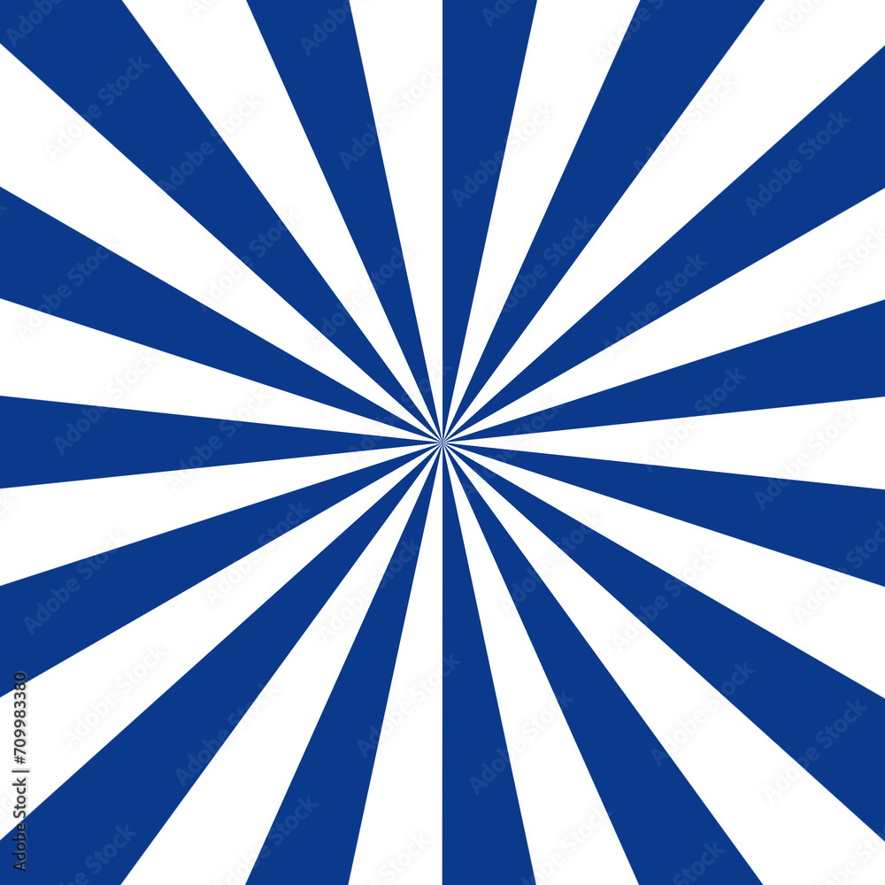 Fototapeta premium Blue Sun rays Retro vintage style on white background, Sunburst Pattern Background. Rays. Summer Banner illustration