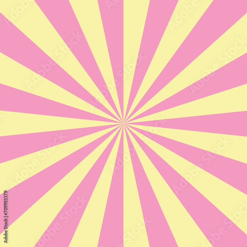 Pink Yellow Sun rays Retro vintage style on white background  Sunburst Pattern Background. Rays. Summer Banner illustration