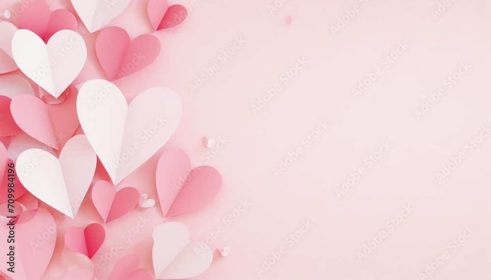 paper hearts valentine s day 3d romantic card background love valentine