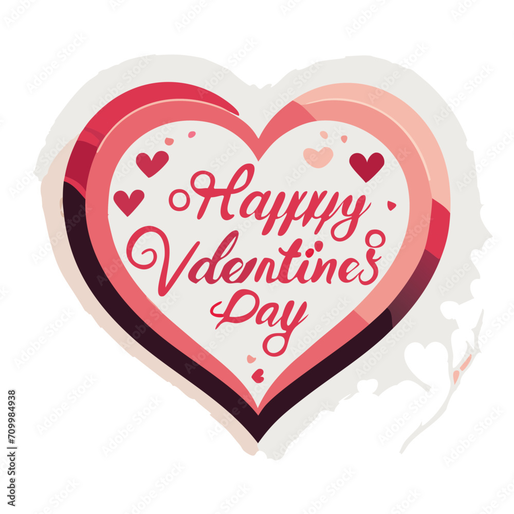 Valentines day background with heart pattern and typography of happy valentines day text . Vector EPS10