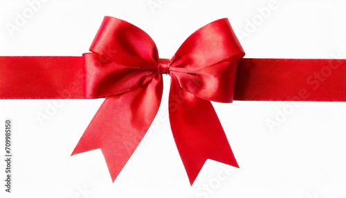 red ribbon and bow cut out
