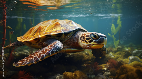 A realistic photography photo about water animal created with Generative Ai © Andrii Yablonskyi