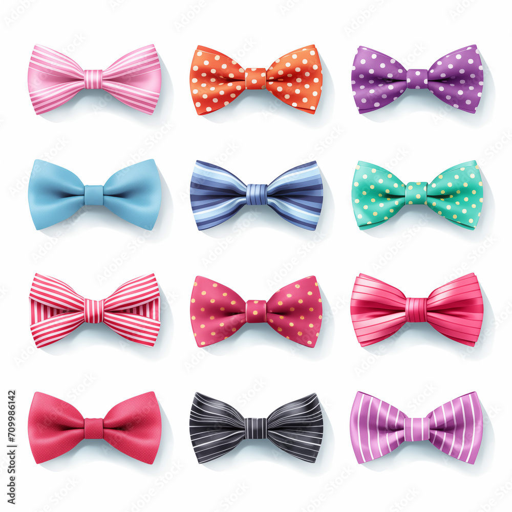 Collection of colorful stylish bow ties Collection of colorful stylish bow ties