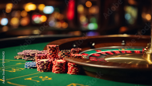 group of casino chips background