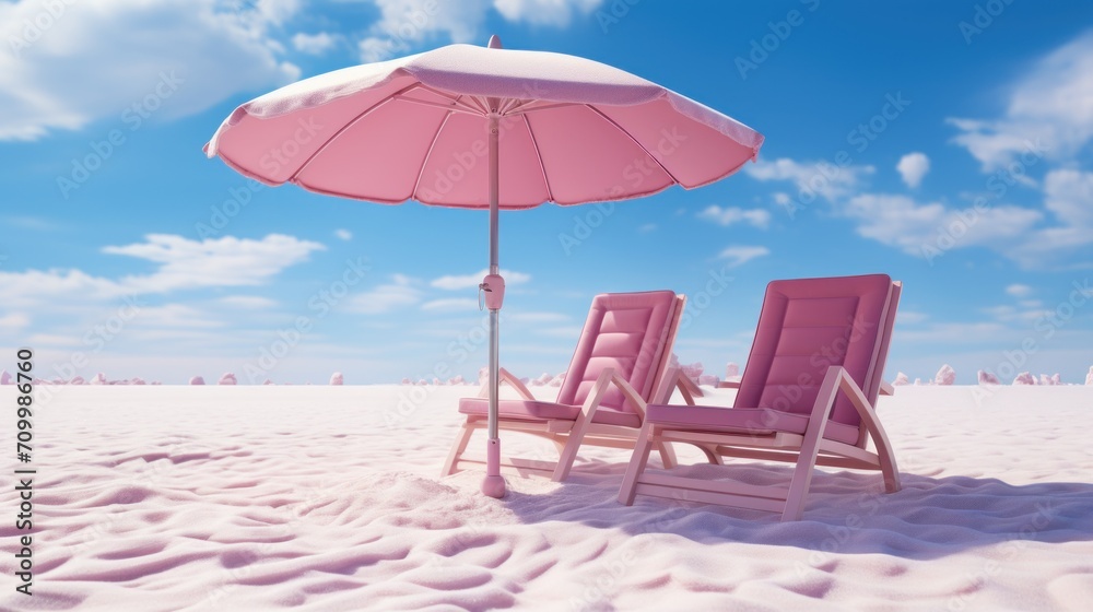 beautiful pink swing beach chair UHD Wallpaper
