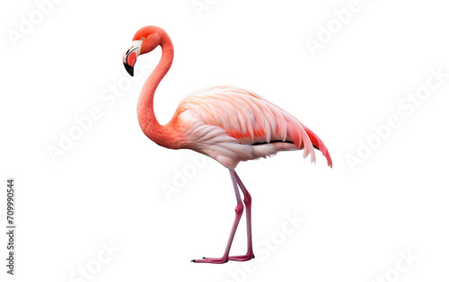 Display of a Majestic Flamingo Isolated on Transparent Background PNG.