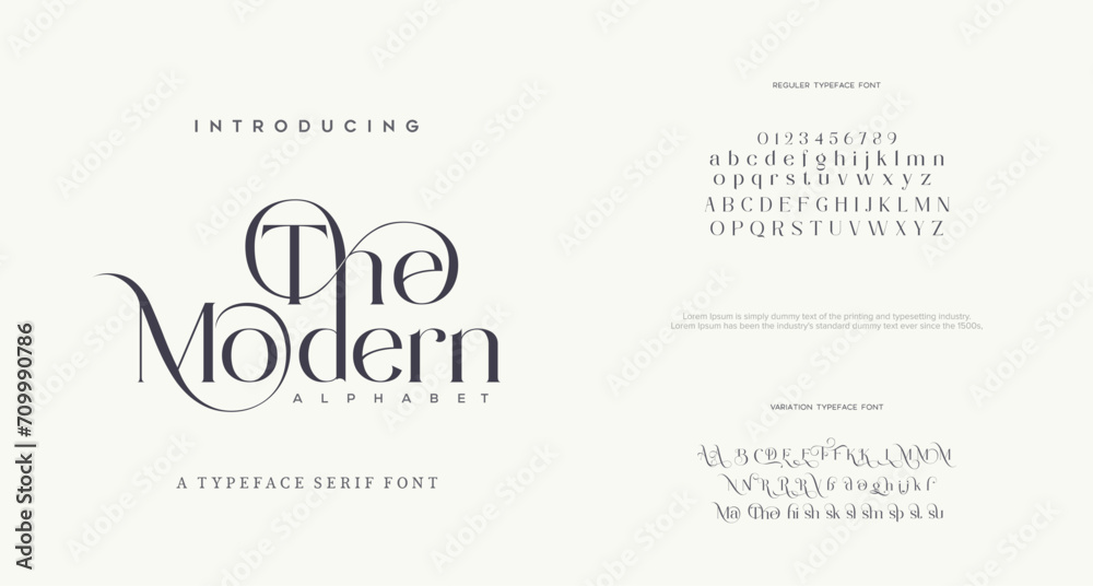 Elegant Fashion font alphabet. Classic Lettering Minimal Fashion Designs. Typography modern serif fonts regular decorative vintage concept vector illustration - obrazy, fototapety, plakaty 