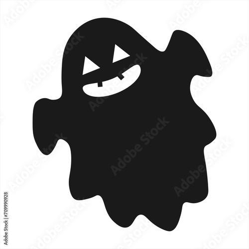 Halloween ghost silhouette. Vector illustration.