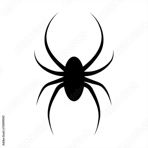 Spider silhouette icon for halloween. Vector illustration.